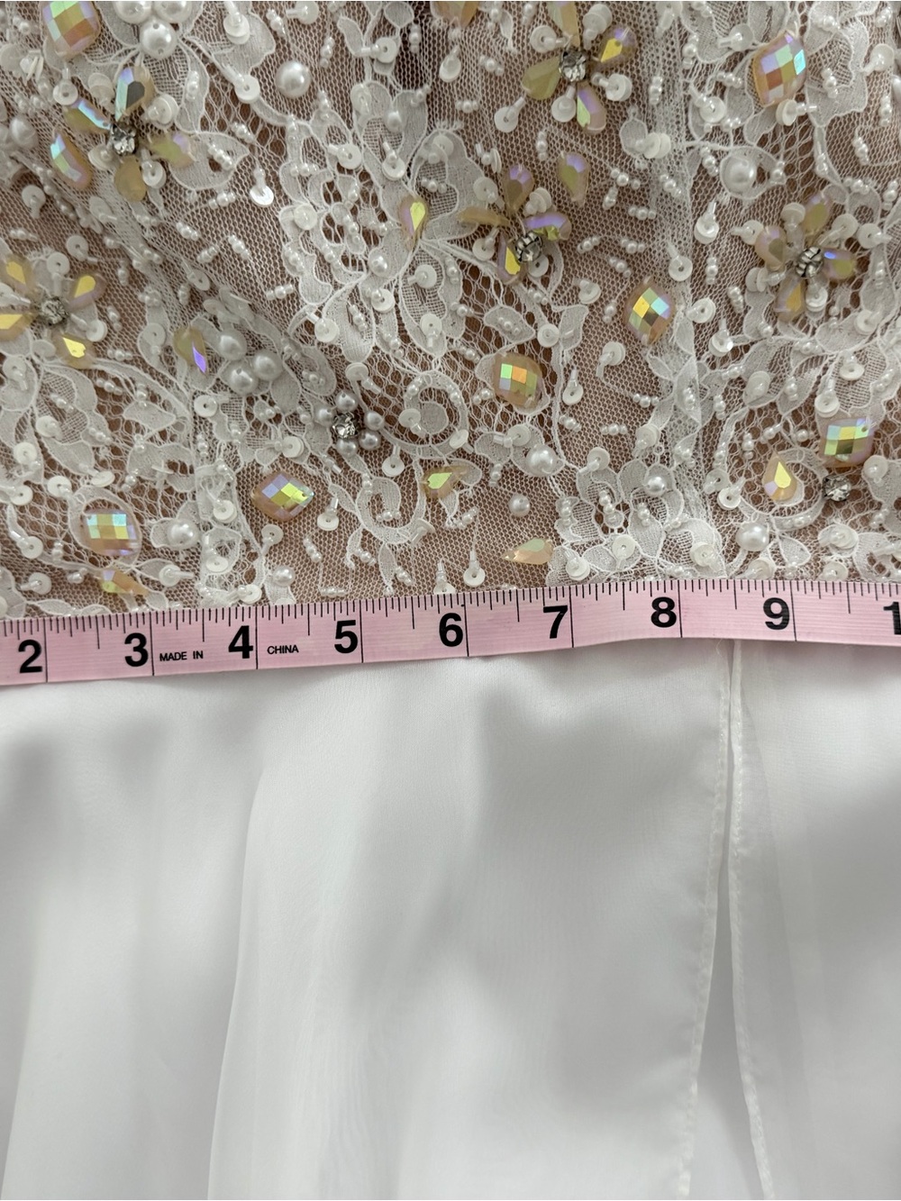 Sherri Hill White Beaded Bodice Evening Gown - Picture 14 of 15